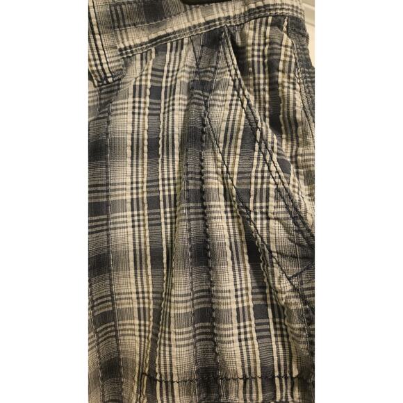 Reunion Shorts Mens Plaid Cargo Size 30 Blue Tan Pockets Skater - Picture 3 of 5